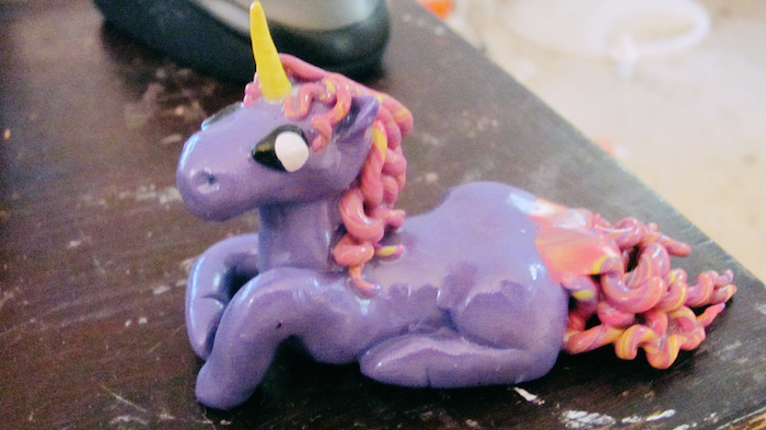 Purple unicorn ceramic. 